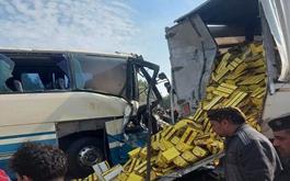 تصادف اتوبوس حامل زائران ایرانی در نجف خوشبختانه فوتی نداشت.