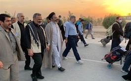 حضور نماینده ولی فقیه و رئیس سازمان حج وزیارت در راهپیمایی عظیم اربعین حسینی