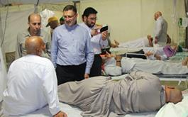 بازدید رئیس سازمان حج از بیمارستان صحرایی مرکز پزشکی حج و زیارت در منا